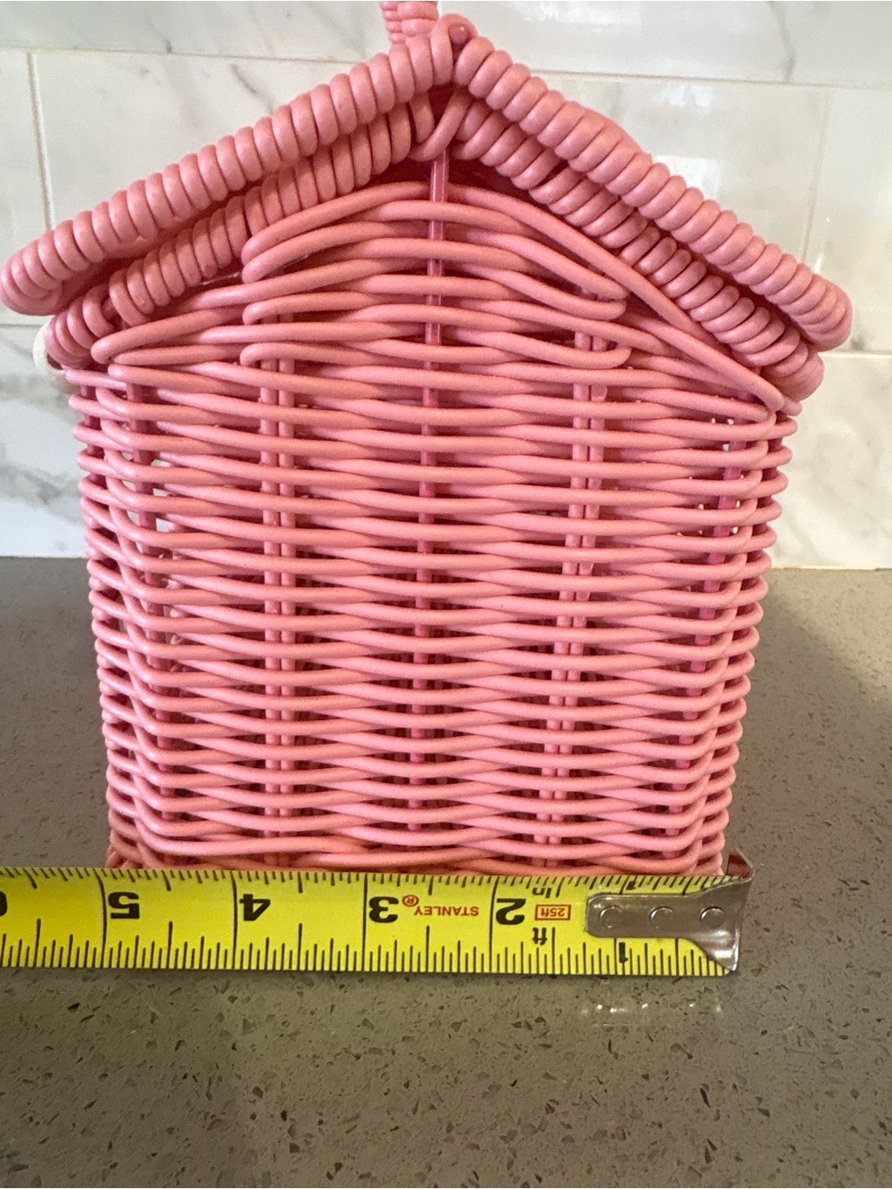 Pink Woven Straw Handbag Tote - Picture 7 of 8